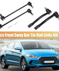 4 Pcs Front Stabilizer Sway Bar Link Set Replacement Beefed Up For Hyundai Elantra 2013 2016 Veloster 2012 2017 Kia Soul 2014 2019 Suspension Kit Outer Tie Rods And Steering Tie Rod End, black steel