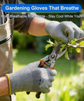 Cut Resistant Work Gloves ANSI A5 EN388 Level 4 Breathable PU Coated Grey Non Marking For Gardening Medium Size