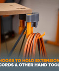 Centipede Panel Cutting Accessory Kit Fits All Centipede Work Stands with hook holding extension cord