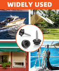 Marine Canvas Snaps Kit Stainless Steel 304 With 3 Eighth Inch Socket Screws Black Finish Built To Last 100 Pcs in use on boat and awning