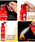 Instructions for using 2 Pack 8 In 1 Water Based Portable Fire Extinguishers For Home Car Boat Marine Kitchen And Emergency Gear All In One A B C K Class With Mount All Weather Built For Extreme Temperatures Must Have And Easy Quick Spray