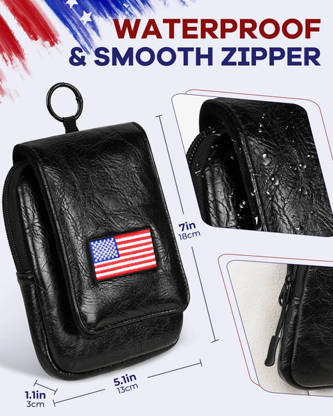 Patriotic US Flag Golf Rangefinder Hard Shell Case With Magnetic Closure Fits Most Rangefinders, waterproof with smooth zipper