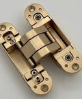 3D Adjustable Concealed Door Hinges Heavy Duty Satin Brass Gold Finish 2 Pack For Modern Interior Doors Premium Hardware