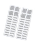 Hair Drain Stickers 100Pcs Disposable Self Adhesive in white, featuring dense mesh for effective hair filtration.