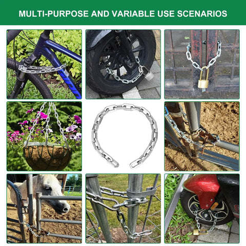 Tough As Nails Cut Proof Security Chain For Outdoor Gates Fences And Yards crafted from ultra hardened alloy steel, locking bikes and secure gates.