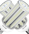 Two Pack 150W LED Corn Light Bulbs Ultra Bright 18000 Lumens For Garage Warehouse Workshop Barn E26 Base With E39 Adapter 5000K