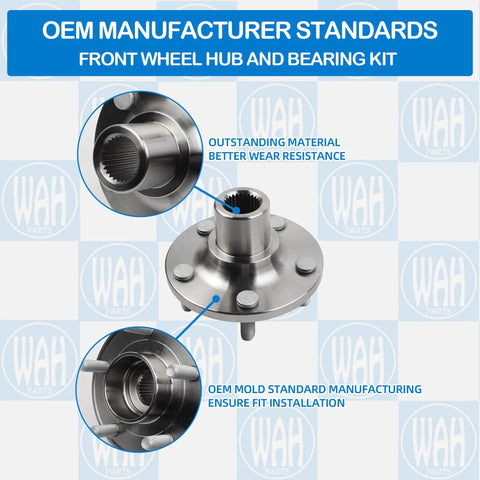 Two Pack Front Wheel Hub And Bearing Kit For Ford Focus 2012 2018 And Ford C Max 2013 2018 2.0L L4 Hub And Bearing Assembly OEM standards