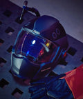 Panoramic Welding Helmet With True Color Auto Darkening Filter Three Window Design Built In Cooling Fan And LED Headlamp