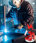 Themethla red magnetic TIG welding torch holder with strong magnet base on a workbench