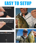 Instructions for using Drop Shot Lead Weights Kit With Barrel Swivels, featuring angler setting up snagless sinker on fishing line.