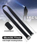 Elastic Headlamp Strap Replacement For All Major Headlamps, Comfy Adjustable Headlamp Band, black nylon, 68 cm long, 2.5 cm wide.