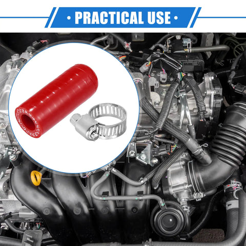 Reinforced Silicone Coolant Cap Kit Universal Fit for Cars and SUVs and Trucks in car engine with red high-temp cap