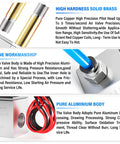 12V DC One Quarter Inch NPT Solenoid Air Valve, 2 Way Normally Closed, 2V025-08 Outlet Wire, brass and aluminum details