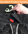 Close-up of Back Seat Dog Car Seat Cover Hammock For Cars 2026 with 600D material, safety belt buckle, and zipper details.
