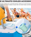 Vacuum Insulated Pint Container That Locks In The Frosty Vibe For Your Favorite Ice Cream Pints inside a cooler with ice.