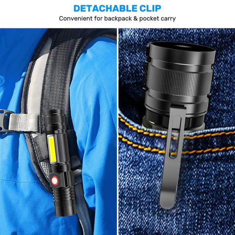 backpacking rechargeable led flashlight Mudder 3 Packs Hand Crank Solar Powered Emergency Flashlight Survival Gear Self Powered Charging Torch Manual Dynamo for Fishing Hiking Backpack Camping Home Safety tent pocket Magnetic Rechargeable LED Flashlight With