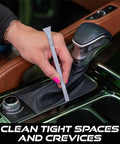 Using Detailing Pick Set For Cars, 6 Pack Plastic Detailing Picks With Six Cleaning Heads to clean car interior crevice, grey