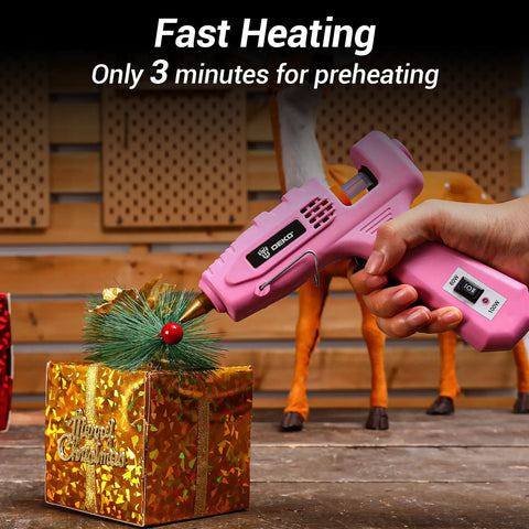 Full Size Dual Temp Hot Glue Gun Kit With 60 100W Heat Up In Minutes Built For Tough Jobs Includes 25 Glue Sticks Storage Case