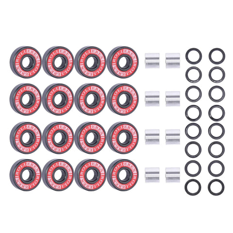 Quad Skate Wheel Set 54mm x 32mm 92A Durometer Indoor Outdoor Eight Pack With Fully Assembled Bearings Spacers And Washers