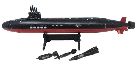 Sixteen Point Five Inch Black Submarine Toy With Realistic Sound Effects Includes Two Torpedoes And An Anti Radar Missile Not Movable On Its Own Three Push Button Sound Effects For Fun Desktop Stand Included