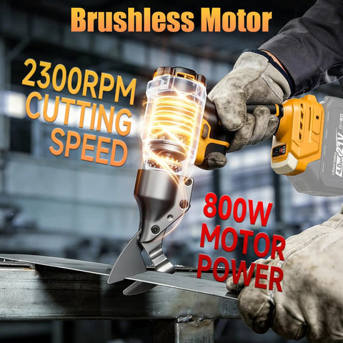 No Cord Sheet Metal Cutter For 20V Max Batteries With Brushless Motor Rotatable Head 221 FtLbs Torque And 2300 RPM Heavy Duty Metal Shears