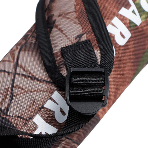 Close-up buckle detail on Camouflage Arrow Quiver Backpack For Adults, Large Capacity Hip Quiver Holder For Compound And Recurve Bow