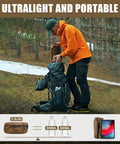 Man packing Ultralight One Person Tent For Backpackers And Hikers, Weighs About Two Pounds, Quick Setup Ground Bivy Shelter into backpack