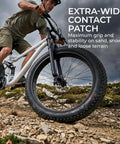 Pair Of 26 X 4.0 Fat Mountain Bike Tires Foldable 100559 Anti Puncture 3mm Nylon Antipuncture With Kevlar Bead For All Terrain Grippy Traction On Sand Snow Dirt Standard 26 Inch Fat Rims on rocky trail