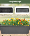 Close-up of Five Tier Raised Garden Bed Uber Sturdy With Vertical Planter Stand Tall Outdoor Garden Box With Drainage Holes Removable Tray
