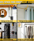 Telescoping Drapery Pull Rod 36 To 63 Inches, Heavy Duty Stainless Steel Curtain Wand With Soft Sponge Grip, Lightweight Extension Pole For Curtains, Black And Yellow hanging on curtain rod