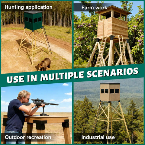 Heavy Duty 4x4 Deer Stand Bracket Kit, 4 Pack For Deer Blind, Hunting Shack, Observation Decks, Tree Houses, Swing Sets And Outdoor Platforms Rust Resistant Steel Construction For Harsh Weather