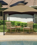 Outdoor Replacement Canopy Top For 10x12 Gazebo Double Tier Roof Cover In Khaki Water Repellent And UV Resistant Wind Strong Durability