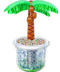 Inflatable Palm Tree Cooler, 60 Inch Tall, Beach Theme Pool Party Decor, Luau Birthday Supplies, keeping drinks cold on ice.