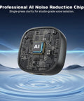 Close-up of AI chip from AI Noise Reduction Wireless Lavalier Mic With USB C For Android And iPhone 15 16 17 Magnetic Clip On.