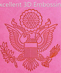 3D embossing detail on pink Passport Holder Wallet With RFID Blocking Leather Card Case For Travel For Women And Men Durable Premium Leather