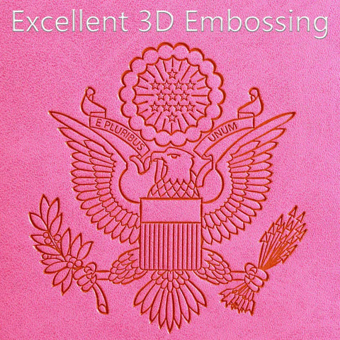 3D embossing detail on pink Passport Holder Wallet With RFID Blocking Leather Card Case For Travel For Women And Men Durable Premium Leather