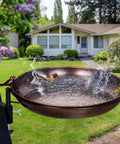 Deck Mounted Metal Bird Bath With Adjustable Steel Clamp For Railings And Balconies No Fuss Lightweight Detachable Bowl