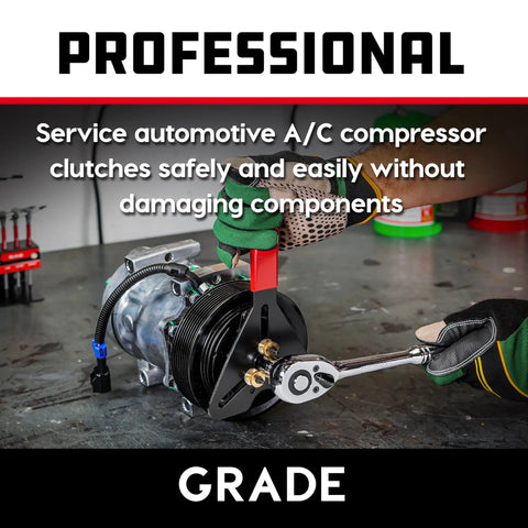 AC Clutch Removal And Installation Tool Kit For Automotive Compressors, 23 Piece Heavy Duty Set With Adapters For Most Makes, Includes Holding Tool, Installer And Remover, Durable Blow Mold Case