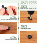 Step-by-step guide for installing 5 Mm Beige Hinged Screw Covers, Plastic Shutter Caps With Fold Snap Washer, 100 Pack instructions.