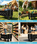 All Terrain Folding Wagon With Heavy Duty Frame And 360 Lbs Capacity Utility Cart For One Trip Groceries Beach Camping Gardening And Fishing Trips Lightweight 11 Lbs Wagon Easy Fold Black in various uses