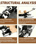 Detailed view of Heavy Duty Manual Box Folding Tool For Sellers Universal Corrugated Cardboard Press with guide components.
