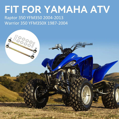 Tie Rod End Assembly For Raptor 350 YFM350 And Warrior 350 YFM350X ATV Beefed Up Steering For Rock Solid Control Replaces Worn Linkage To Stop Squeaks And Loose Steering Fits 1987 Through 2004 Warrior 350 And 2004 Through 2013 Raptor 350, pair with hardware