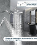 Dual Shower Heads System With 8 Inch Square Rain Shower Head And Handheld Spray in modern bathroom