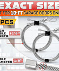 Heavy Duty Galvanized Garage Door Cables Built Like A Tank For Standard Torsion Systems 11 Feet 6 Inches Long Fits 10 Foot Doors Durable Wire Rope Replacement Pack Of Two close-up.