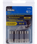 IDEAL 85-069 nickel push-on F-connectors, 4-pack for RG-6 coax, indoor use