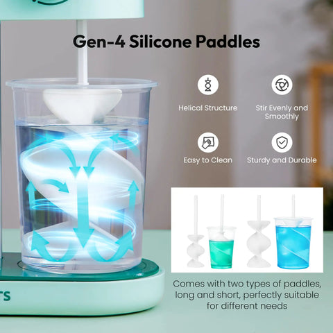 Dual Head Resin Mixer Rechargeable Epoxy Mixer With Stepless Speed For Minimal Bubbles Electric Spiral Paddle Silicone Resin Tools For Paint Mixing Soap Making Resin Art Craft Projects And DIY Patented, Gen-4 silicone paddles