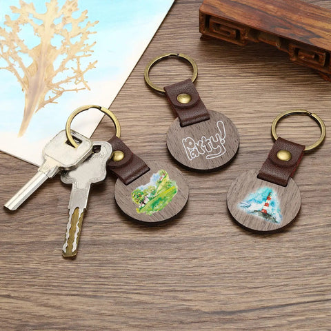 Top Tier 24 Pack Chicago Screws Featuring Phillips Heads Rust Resistant 304 Stainless Steel Binding Rivets Built Tough As Nails For Leatherwork And Photo Album Projects with keys and wooden keychains.