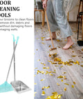 Heavy Duty Broom And Dustpan Set With Stand Up Broom Stainless Steel Anti Wind Dustpan For Home And Office Cleaning Easy Breezy Storage Lightweight And Durable For Quick Cleanups, broom and dustpan cleaning floor