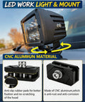 No Drill Clamp On Hood Mount LED Light Bar Brackets with CNC aluminum, anti-slip rubber pads for off-road vehicles and trucks
