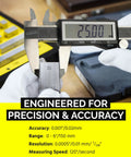 Big Read Digital Caliper 0 To 6 Inches With Inch Metric Fractions Display Stainless Steel Body IP54 shown measuring depth